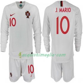 Divisa di Calcio Portogallo J. MARIO 10 Bambino Trasferta Mondiali 2018 Manica Lunga